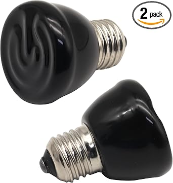 Mini Reptile Heat Lamp, 25w Infrared Ceramic Heat Emitter, No Light Emitting Reptile Heat Bulbs,Ceramic Heat Lamp for Amphibian, Chicken Coop,Cat, Turtle, Snake,Terrarium 2, 25 W