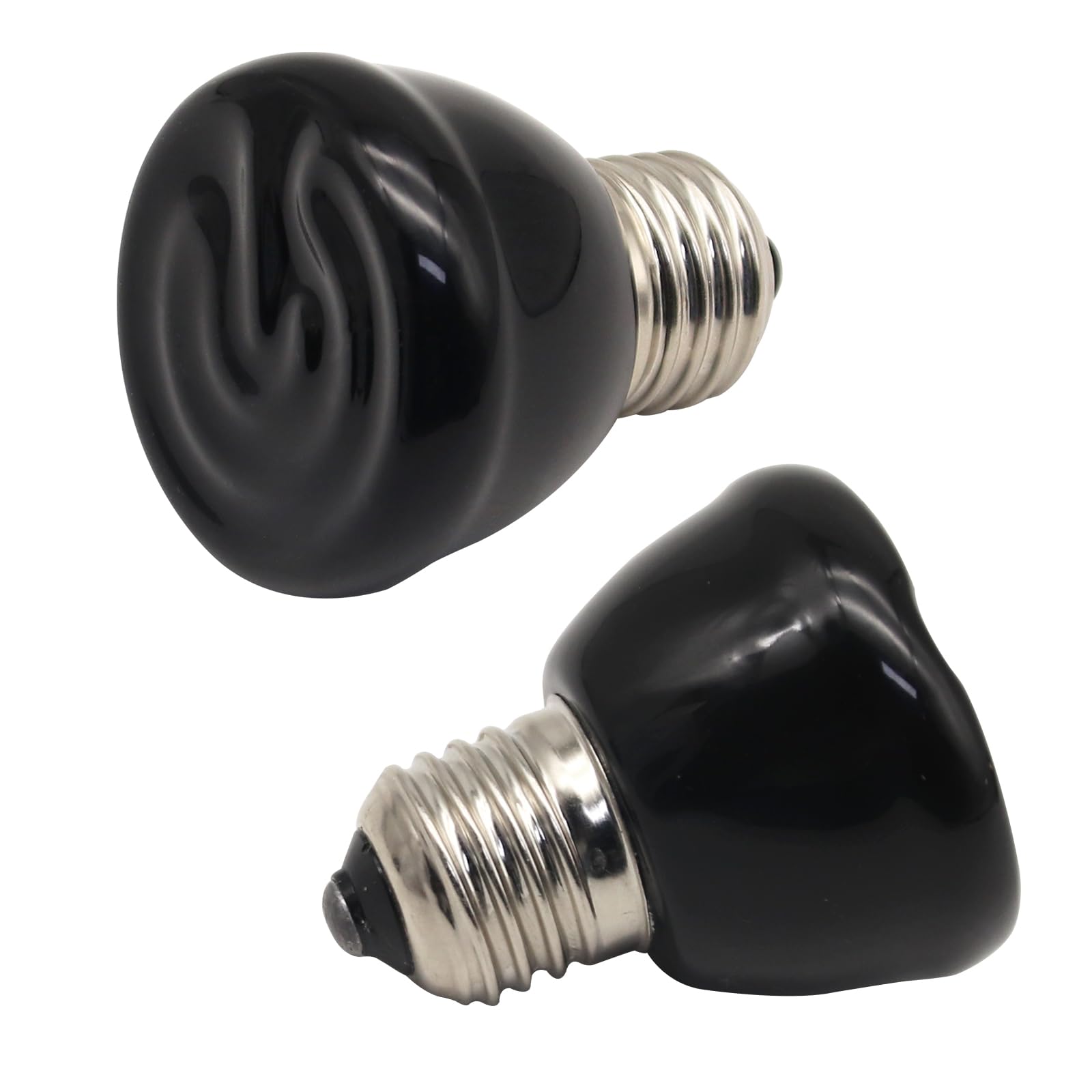 Mini Reptile Heat Lamp, 25w Infrared Ceramic Heat Emitter, No Light Emitting Reptile Heat Bulbs,Ceramic Heat Lamp for Amphibian, Chicken Coop,Cat, Turtle, Snake,Terrarium (2, 25 W)