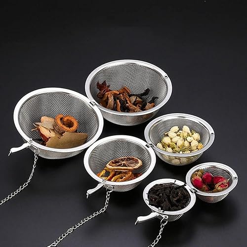 Miniatura 3 de 1 bola de té de malla de acero inoxidable plateado, infusor de té de hojas sueltas de 2.1 pulgadas, difusor de té para té, especias condimentadas,
