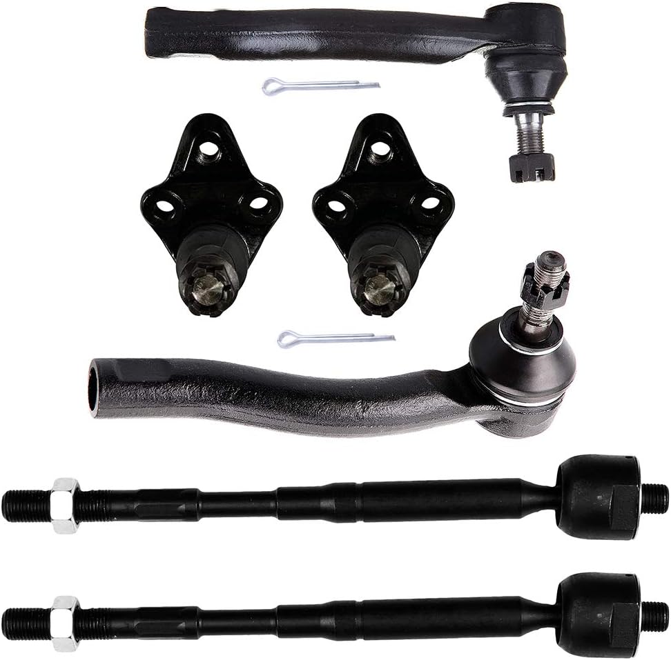 OCPTY - New 6-Piece fit for 2003-2008 for Toyota Corolla 2 Outer Tie Rod 2 Inner Tie Rod 2 Lower Ball Joint