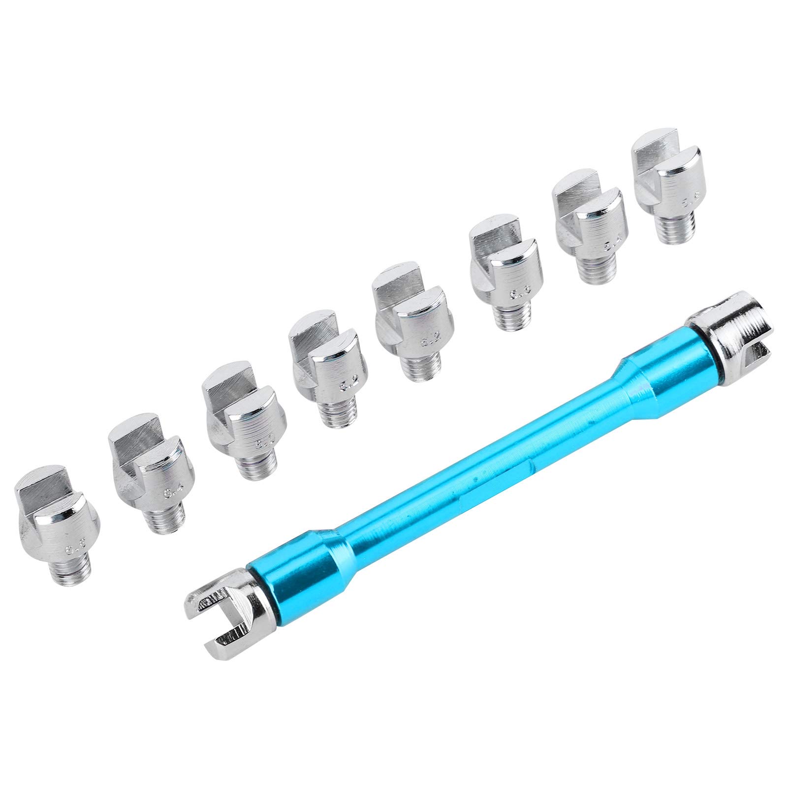 Akozon Strumento Chiave Dinamometrica Universale per Raggi Set di Chiavi CNC 5,0‑6,8 Lunghezza 93 Mm/3,7 Pollici Per la Maggior Parte delle Moto(Un blu))