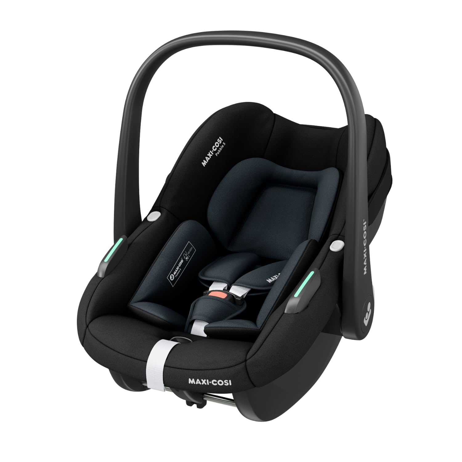Maxi-Cosi Pebble S i-Size Lightweight Newborn Car Seat, Rear Facing, Travel & Airplane Friendly, Side Impact Protection, Easy Seatbelt Fit, Newborn Inlay Included, Up to 13Kgs, Birth-15 Months, Black-image-14