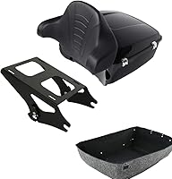 Vista 7 de King Trunk W/Backrest Pad Portaequipajes Altavoz de luz LED para Harley Touring Road Electra Glide 2014-2025