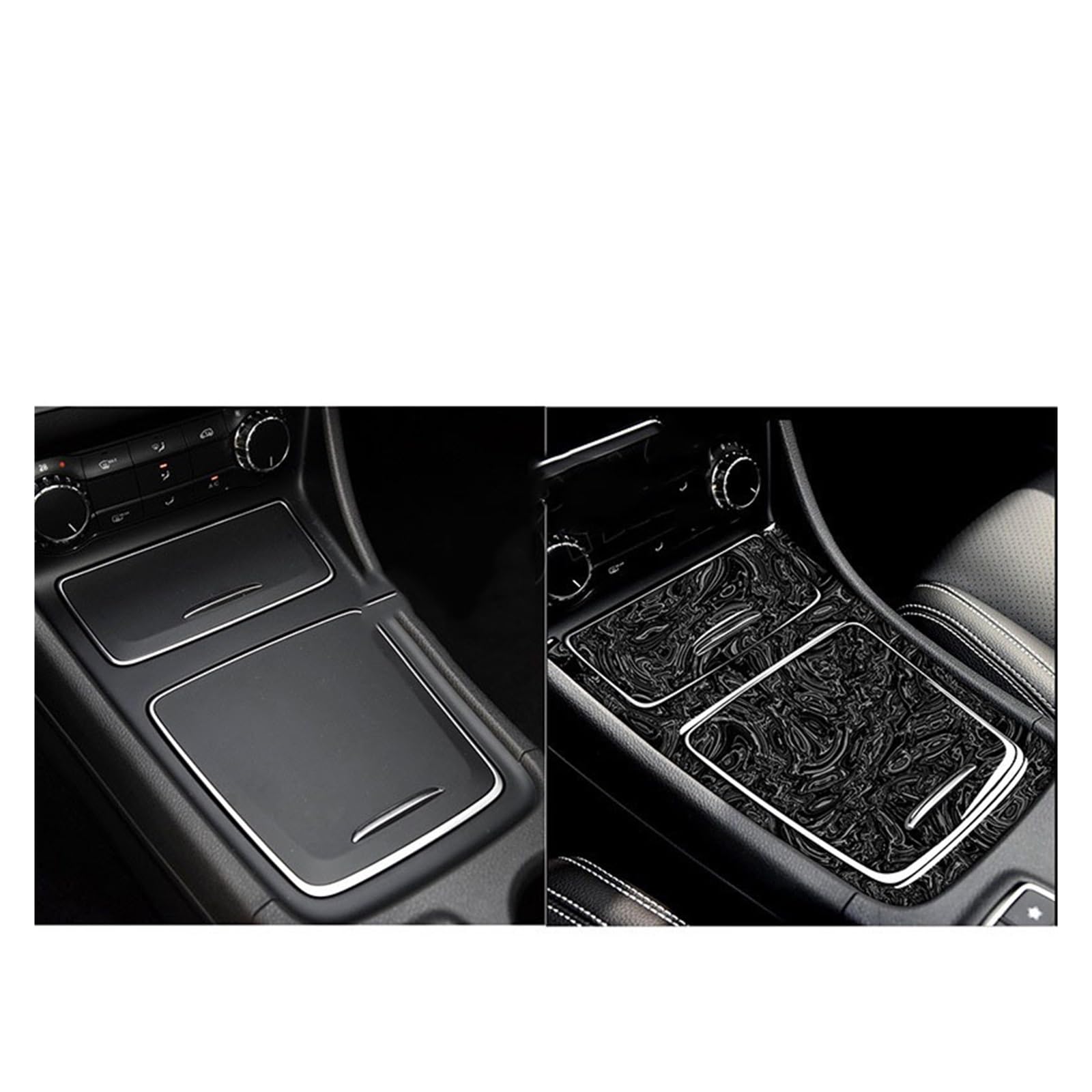 Samochodowa konsola środkowa z włókna węglowego, skrzynia zmiany biegów, naklejka wykończeniowa | Kompatybilny z Mercedes klasy A W176 CLA C117 GLA X156 2013-2018