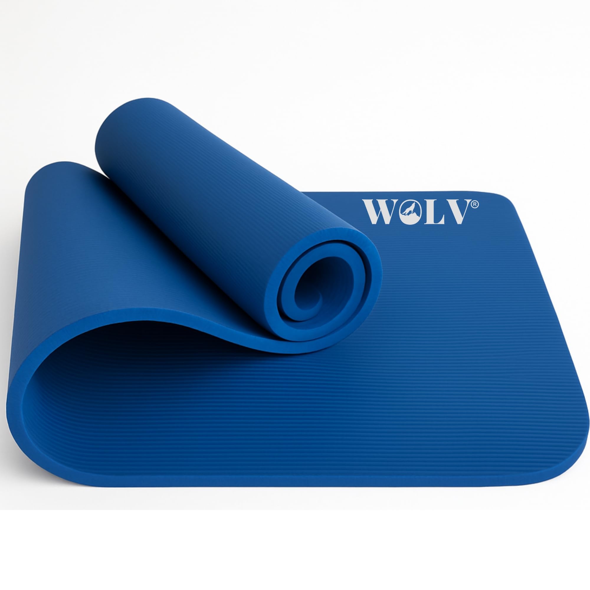 WOLV Esterilla de yoga de 15 mm extra gruesa – Esterilla de fitness antideslizante de NBR, cómoda y respetuosa con las articulaciones, 192 x 63 cm, color negro, ideal para yoga, pilates y gimnasio en