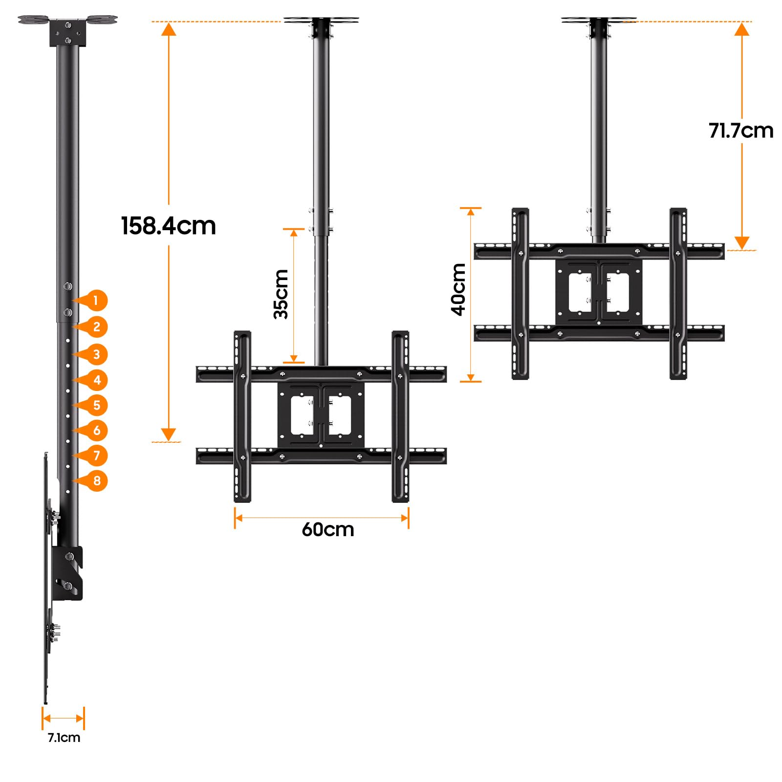 Sylvox Vesa Ceiling TV Stand 32-65 Pollici Adattabile - Dettaglio