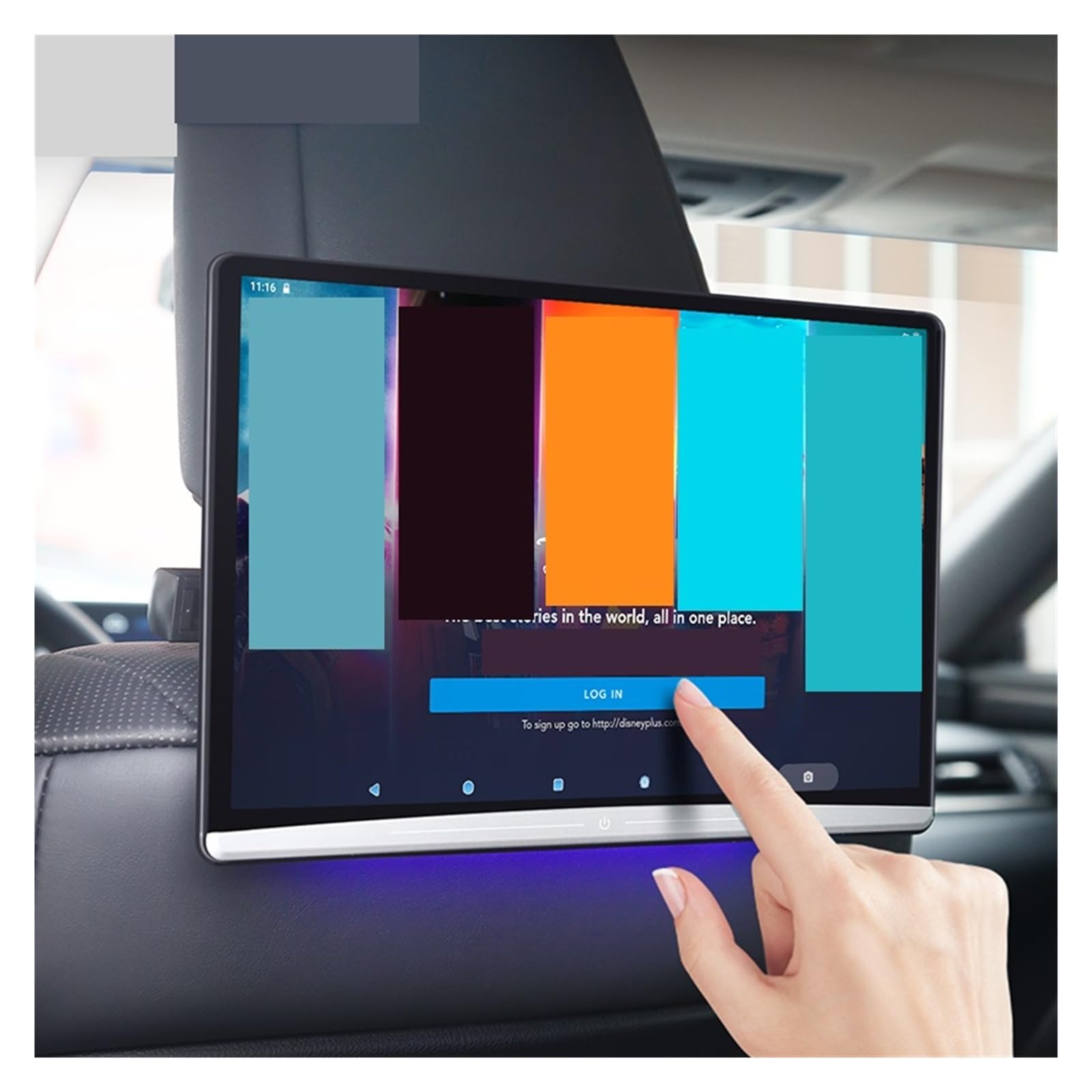 Telewizor Samochodowy Zagłówek Monitor Ekran Dotykowy 13,3 Cala 4K 1080P WIFI Bluetooth USB HDMI Tablet Odtwarzacz Filmów Wideo Łatwa Konfiguracja Na Wycieczki(13.3 in 4G 64G 1)