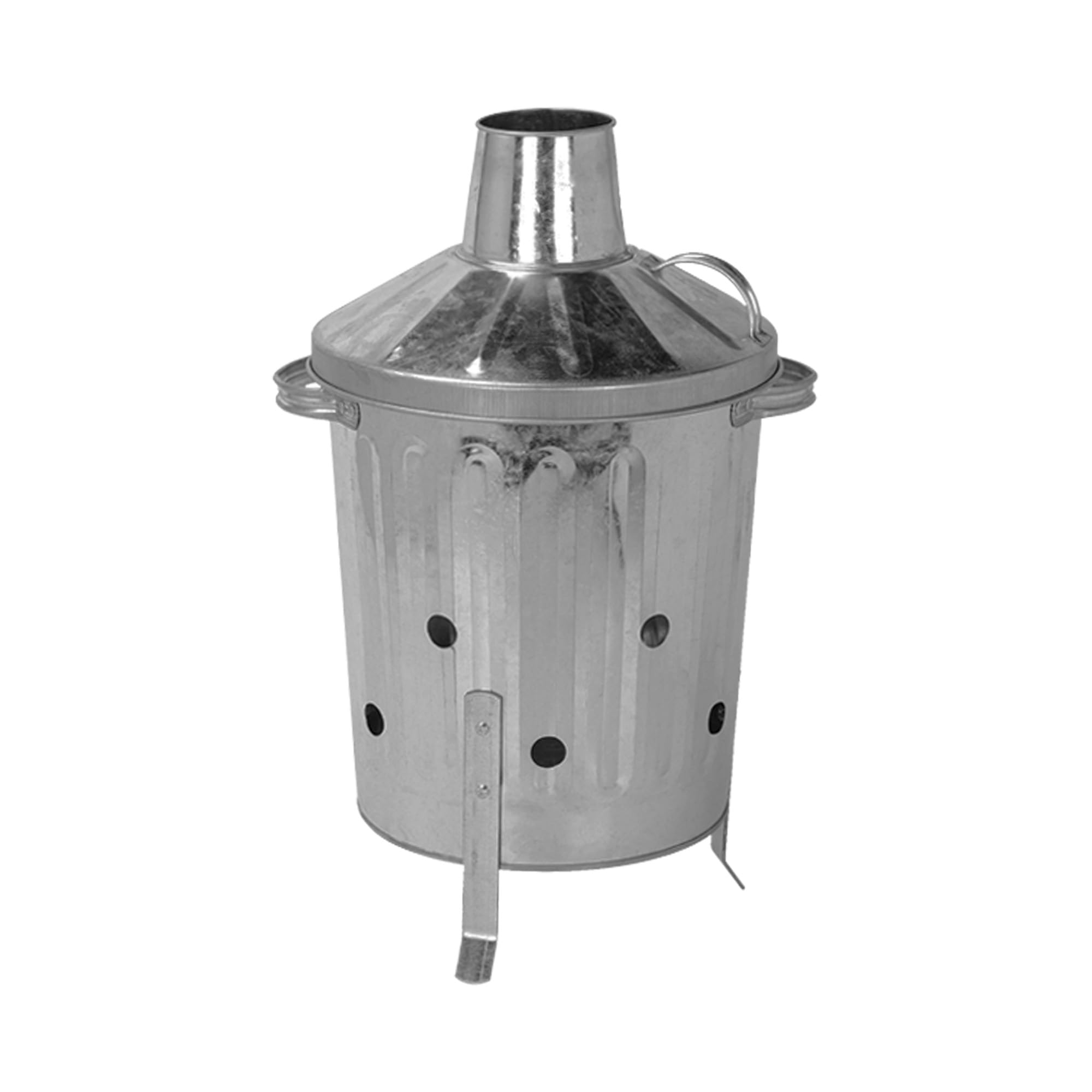 15 Litre 15L Small Garden Galvanised Metal Incinerator Fire Burning Bin for Wood Paper Leaves