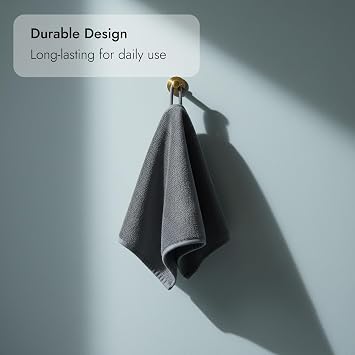 Microfibre Hand Towels with Hanging Loop, Small Hand Towels Set of 3, Quick Dry Towel for Kitchen and Bathroom Use, Soft Kitchen Hand Towels and Hand Towels for Bathroom, Grey 30 x 40 cm