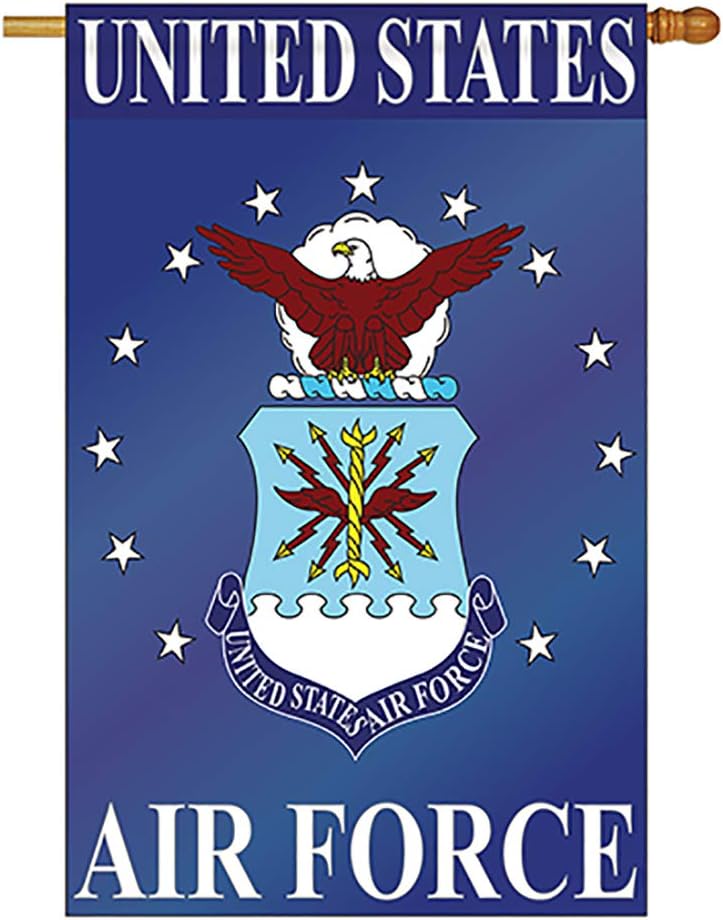 Two Group - Air Force Americana - Everyday Applique Decorative Vertical House Flag 28" x 44"