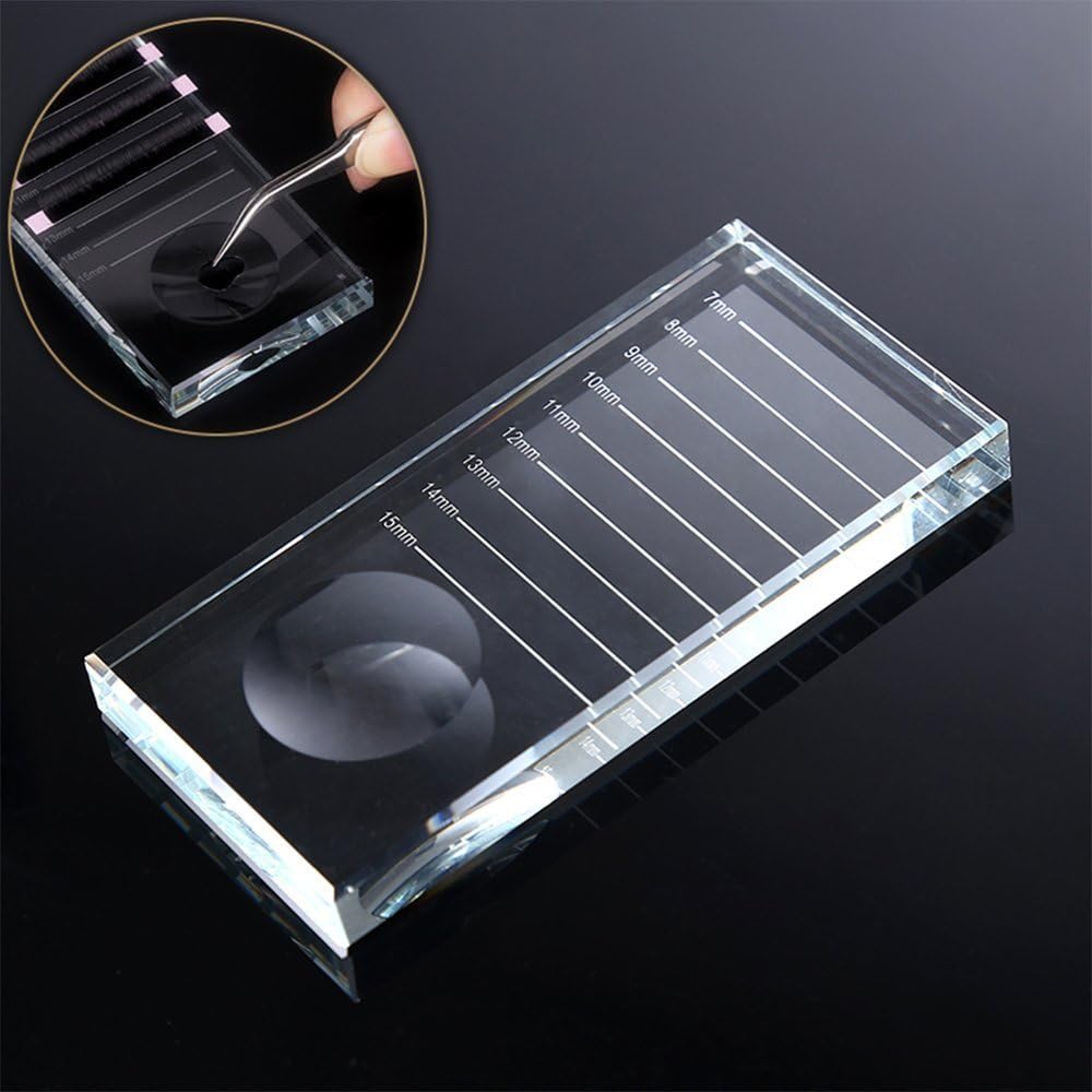 ATOMUS Eyelash Separator Pallet Glass Palette Glass False Lashes Glue Pallet Holder for Eyelash Extensions 10cm x 5cm x 1cm