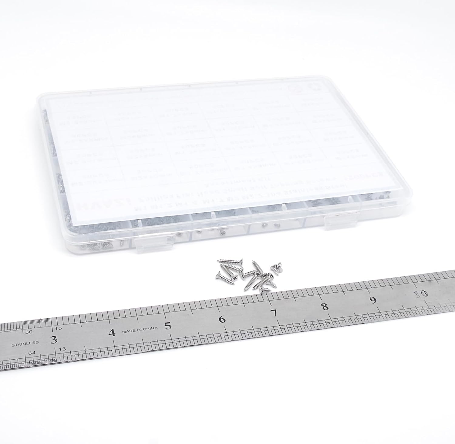 1200PCS M1-M2.2 304 SS Phillips Flat Head Tiny Self Tapping Screw Kit