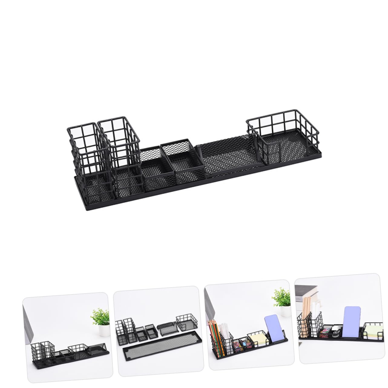 Veemoon Porta Penne in Ferro Da Scrivania Organizer Multifunzione in Rete Per Accessori Cancelleria Portamatite Ufficio Leggero e Robusto Contenitori Per Oggetti Scuola e Casa