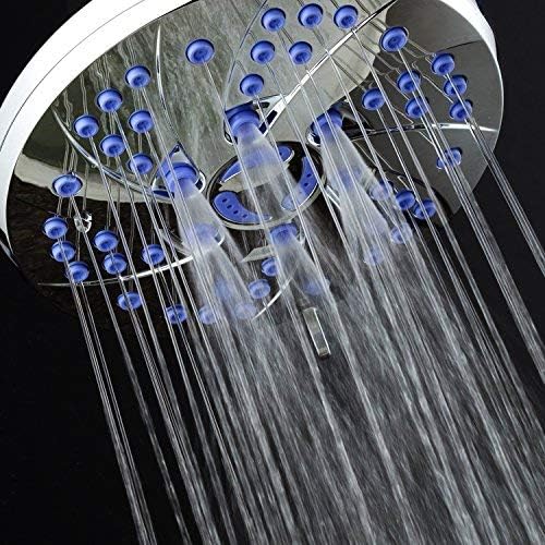 Aquadance Antimicrobial 6-Setting Shower Head, Soft Purple/Chrome, 6"