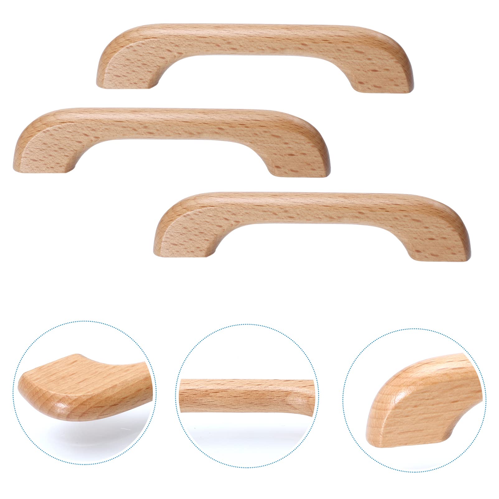 HEMOTON 6 Pezzi Maniglie in Legno Marrone per Ante di Mobili e Cassetti, Facili da Installare, Stile Vintage per Casa e Cucina