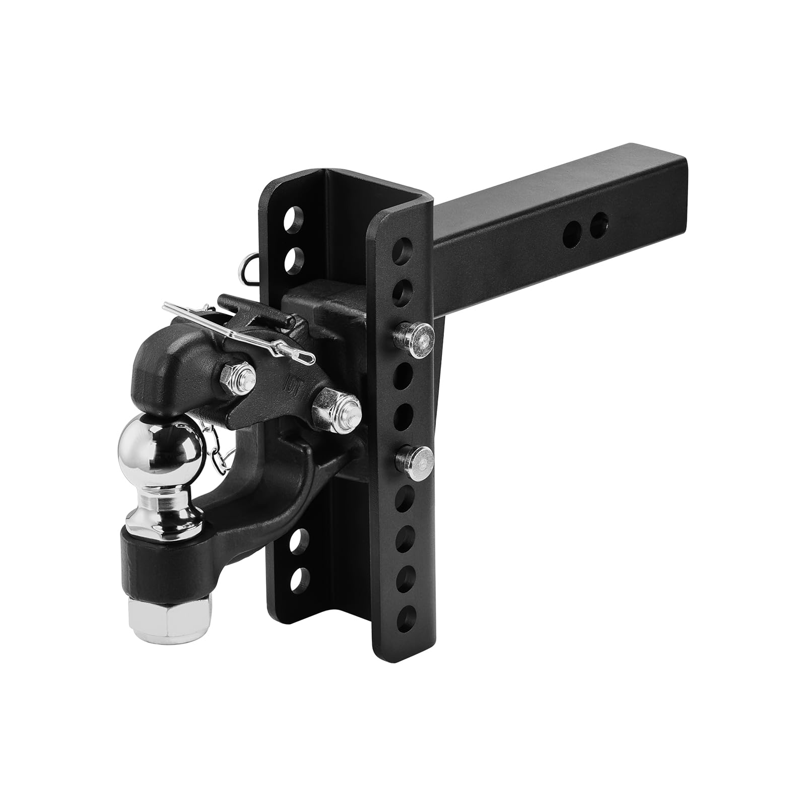 VEVOR Gancho de Enganche Ajustable de 9070 kg para Receptor de 2" Bola de Enganche Combinada de 2-5/16", se Adapta a Anillos de Luneta de 2,5"-3", Caída de 6 Pulgadas, Revestimiento de Polvo Negro