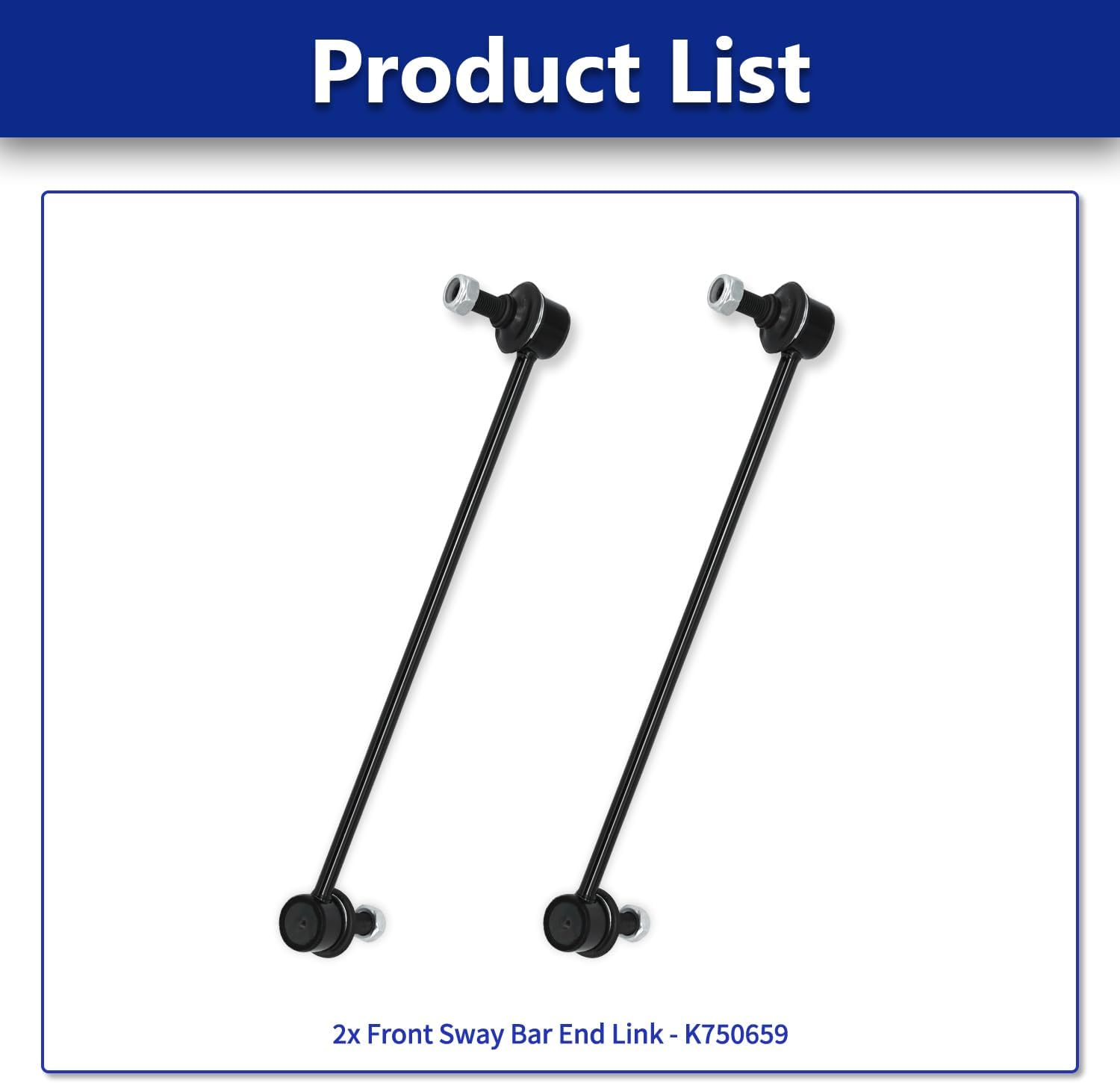 Sway Bar Links K750659, Front Stabilizer Sway Bar End Link Kits Compatible with 2013-2018 Hyundai Santa Fe 2014-2015 Kia Sorento