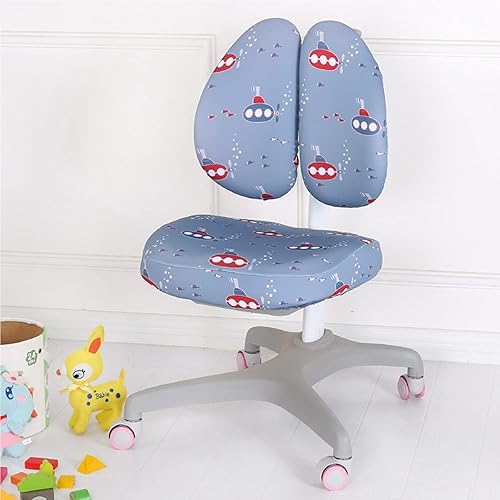 Miniatura 6 de Funda elástica para silla de escritorio para niños, silla de estudio para niños con respaldo hueco, funda para silla de computadora, funda giratoria
