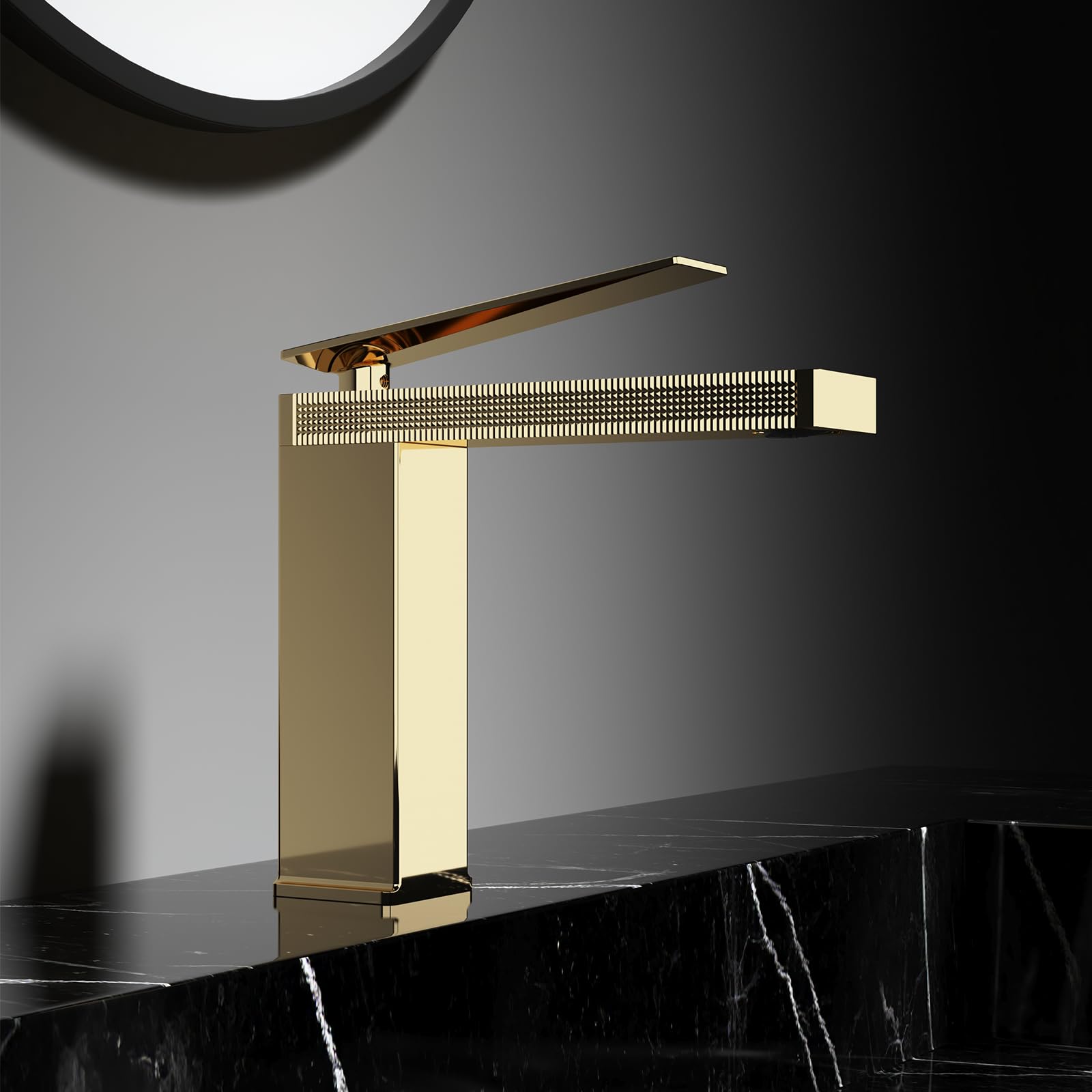 Wasserhahn Bad Gold Retro Waschtischarmatur Bad Gold Messing für Badezimmer | Waschtischarmatur Bad Gold Klassische, Mischbatterie aus Messing für Badezimmer, Retro-Stil,klassische Eleganz