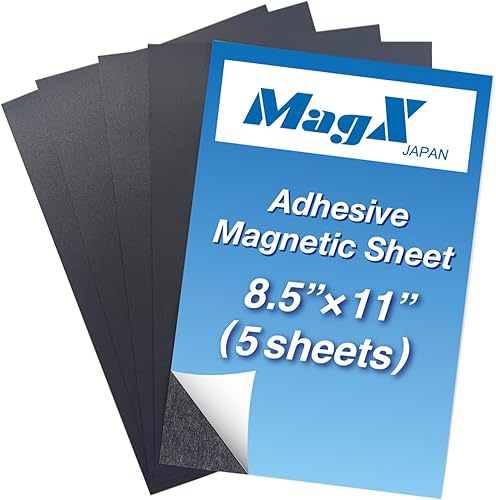 Hojas magnéticas con respaldo adhesivo, 8.5 x 11, 5 hojas, hojas magnéticas autoadhesivas, 8.5 x 11 pulgadas, papelería, suministros de oficina