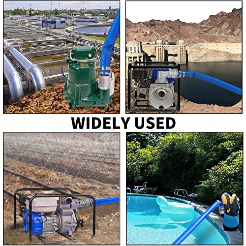 2" X 100Ft Pvc Lay Flat Pump Discharge Hose With Aluminum Camlock C & E Fittings, Cam Lock Fitting Type F Included, Heavy Duty Reinforced Pool Backwash Hose Assembly #TOP7