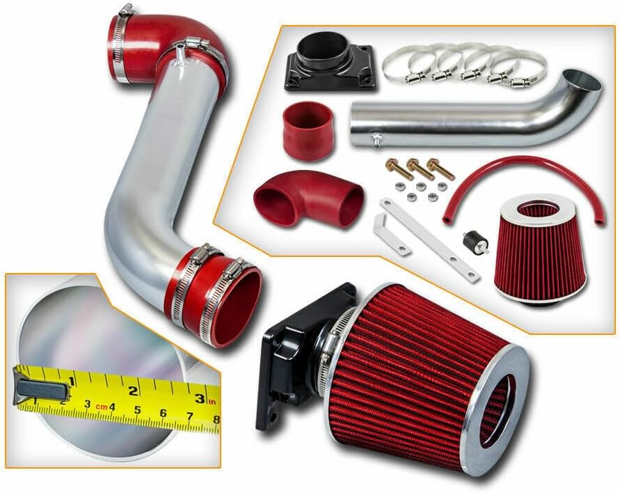 Short Ram Intake Red For 99 00 01 02 03 Mitsubishi Galant 2.4l / 3.0l (Included Air Filter) #SR-MT005R