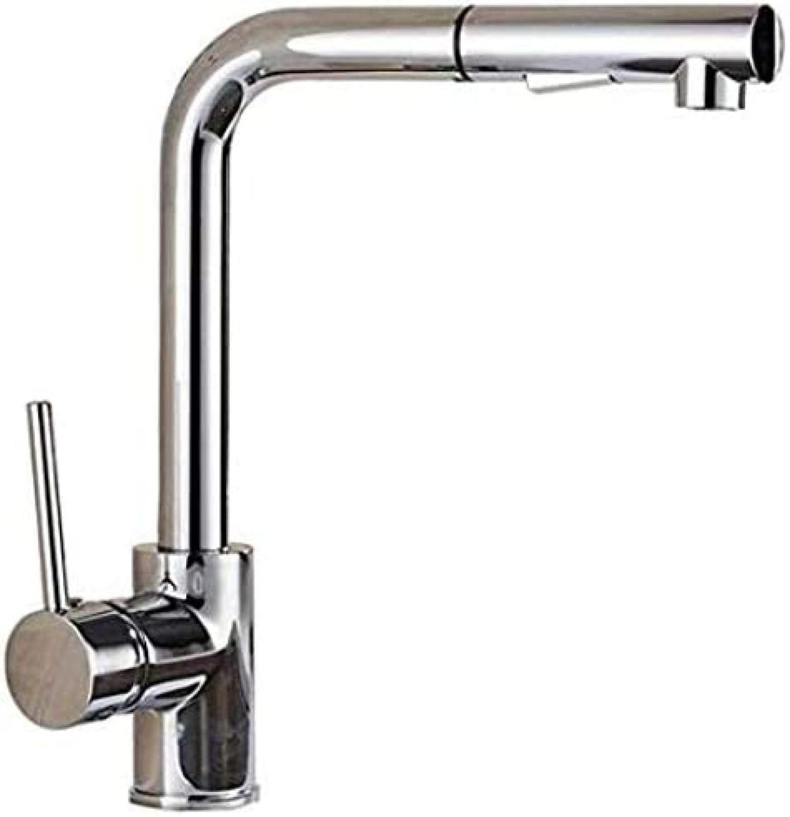 Rubinetto Miscelatore Lavello Cucina Rubinetto Estraibile Monocomando Cromato Girevole Rubinetto Nero Con Beccuccio Uscita Lavastoviglie Ottone Monolitico Commerciale Wa
