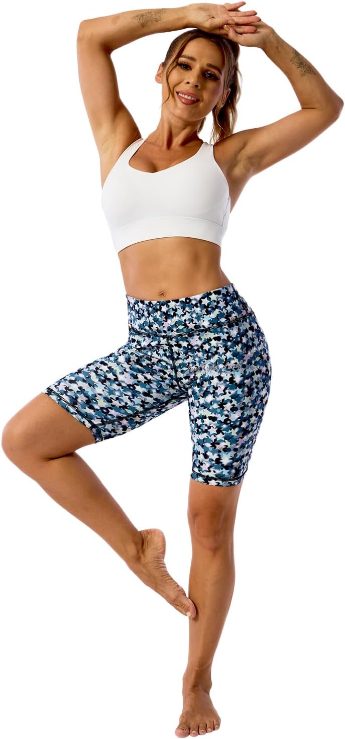 Women's Yoga Pants Capri Leggings for Women Compression Leggings Colorful Patterned Tummy Control Workout Leggings