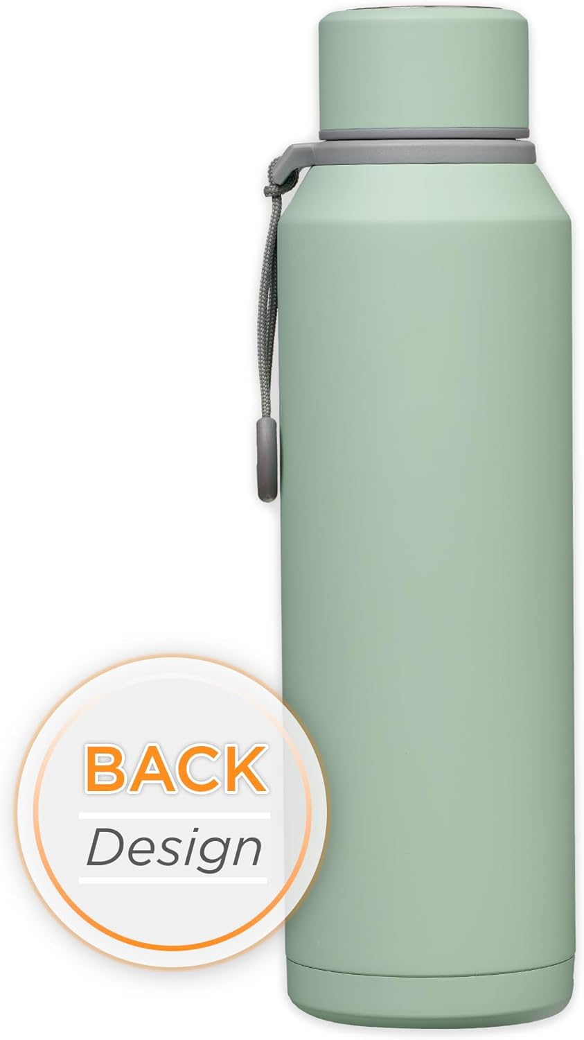 Christian Art Gifts Stainless Steel Insulated Double Wall Vacuum Spill-proof Water Bottle for Women: His Mercy Never Fails - Encouraging Drinkware for Hot/Cold All Day Temp, Teal Floral, 24 fl. oz. - Image 2