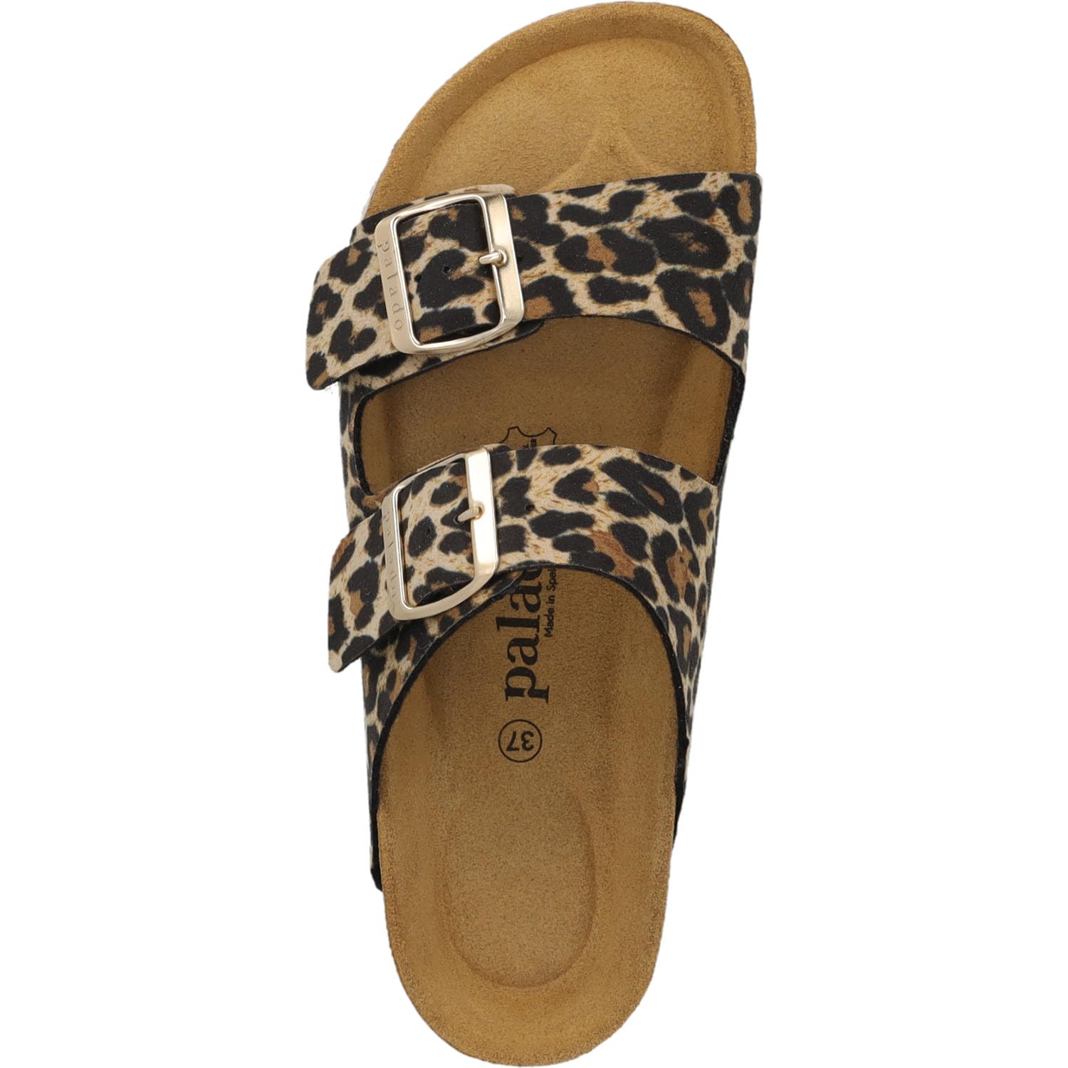 Palado Pantoletten Damen Korfu PL Wild - elegante Plateausandalen Made in Spanien -Hausschuhe mit Kork-Fußbett - bequeme Sommerschuhe