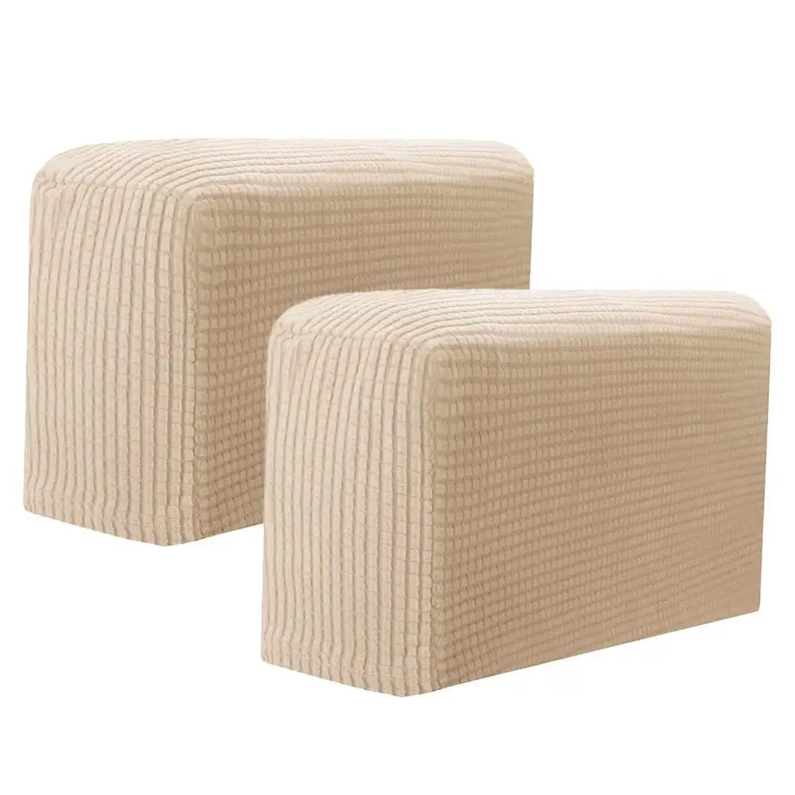 SFOIKVG Arm Covers 2PCS/SET Sofa Armrest Covers Fleece Stretchy Chair Couch Arm Protector Stretch To Fit for Sofa Chair(Beige-2)