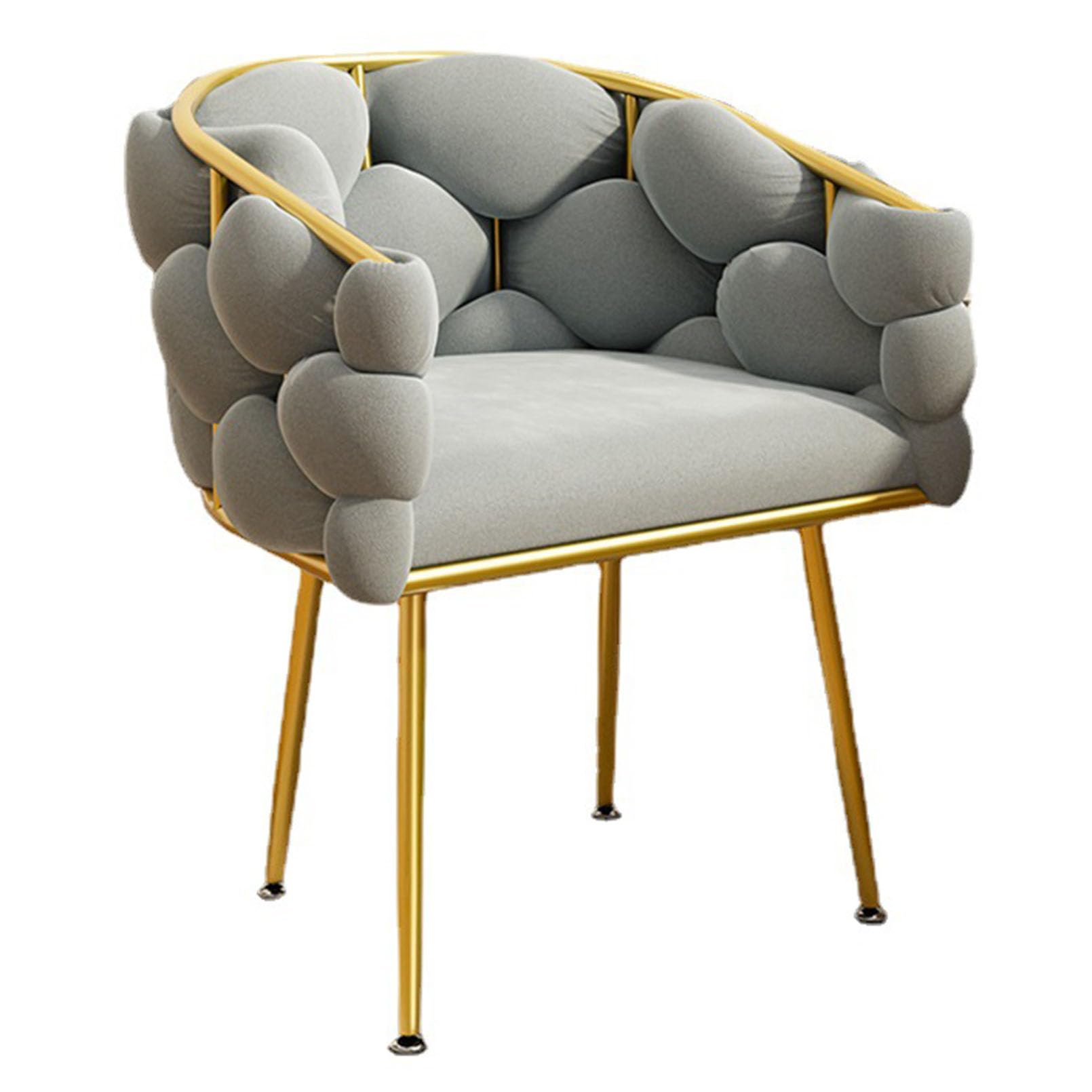 Silla de Salón Silla de Comedor con Tapizado de Terciopelo y Respaldo Chic, Estructura de Metal Dorado Silla de Oficina Silla de Escritorio Lounge Tarea de Ordenador Silla de Tocador