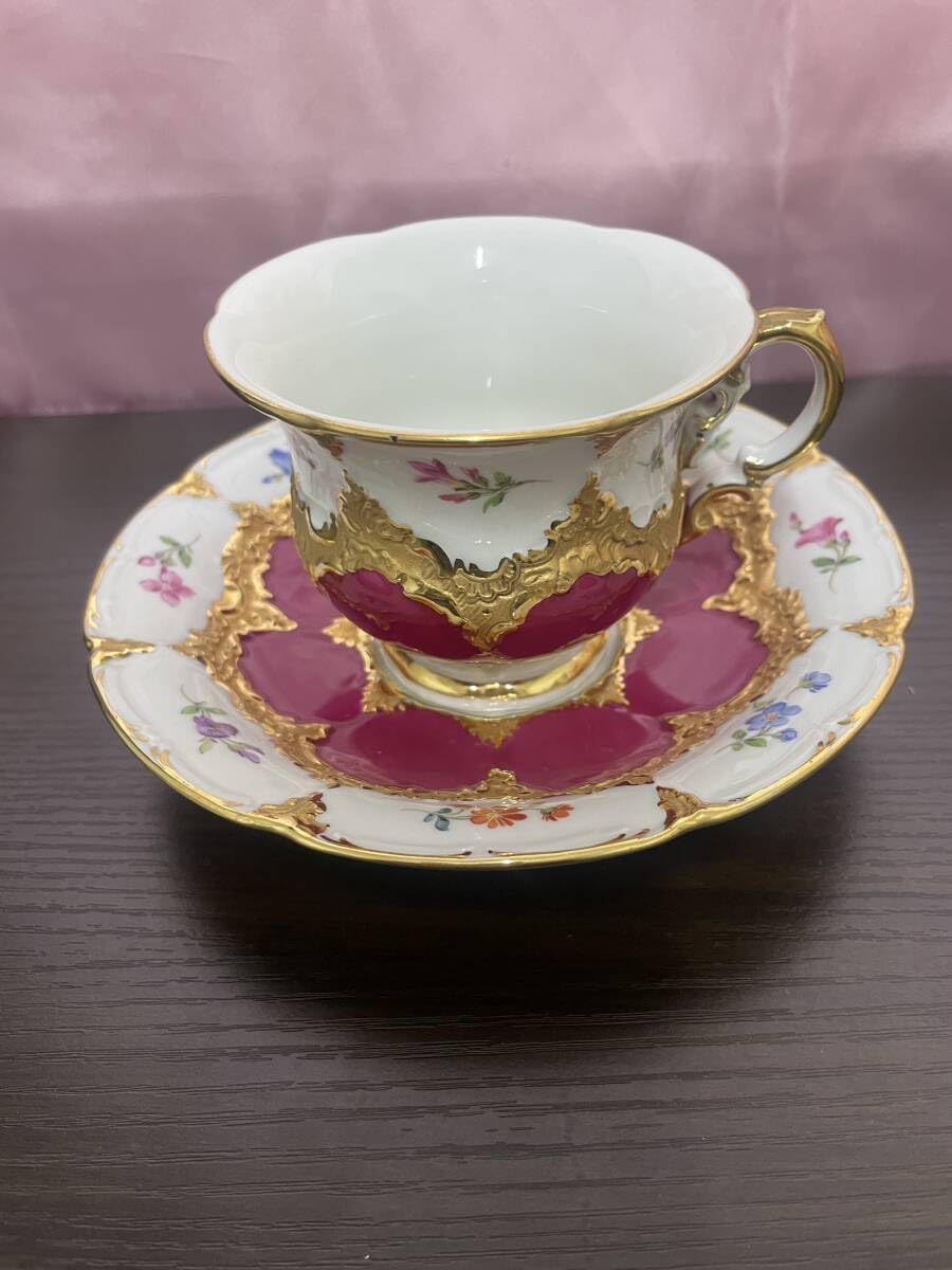 Amazon.co.jp: Meissenマイセン カップ＆ソーサー 限定品 金彩 花 