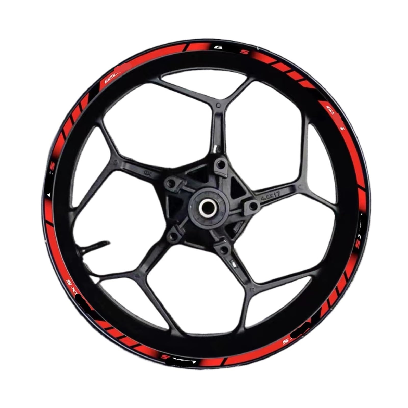 Hub Decals Rim for S&uzuki GSX-S750 GSX750S GSXS750 for Gsxs 750 S750 Motorcycle Wheel Hub Decal Decoration Rim Reflective Sticker Stripe Tape(Red2)