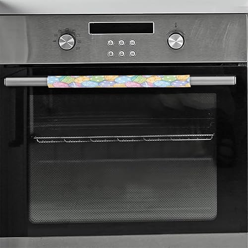 Miniatura 7 de Pardick Juego de 2 cubiertas para manija de puerta de refrigerador con diseño de huevo de Pascua, asas lavables para cocina, protector de decoración
