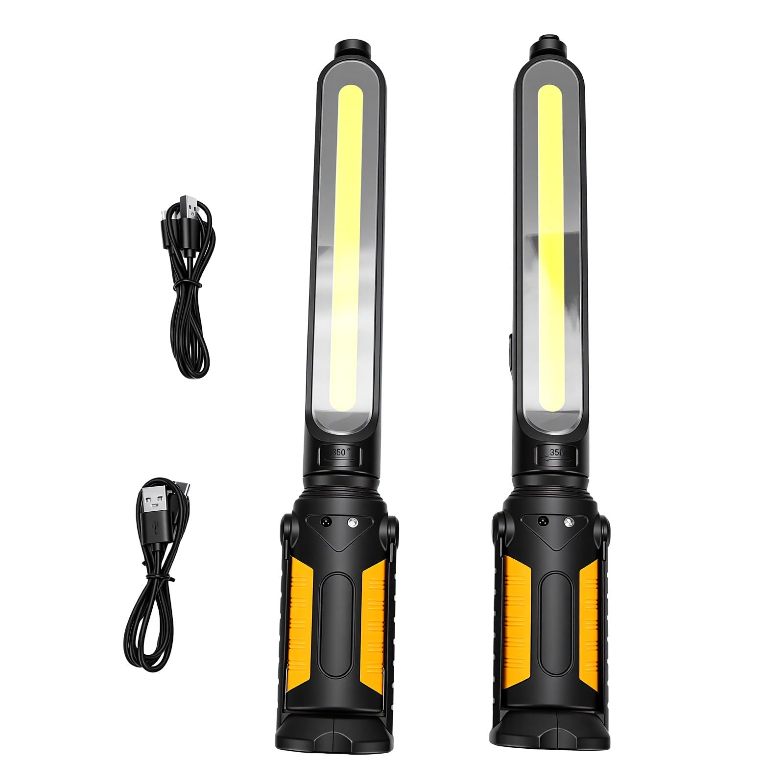 Fafeicy Luce da Lavoro Portatile 1400lm Magnetica Rotazione 360 Gradi per | Luce da Officina, Custodia in ABS, estremità Magnetiche, Tre modalità di Illuminazione, Ricarica Tramite Type C, Resistenza