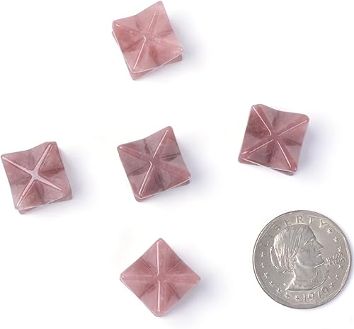 Miniatura 6 de Justinstones Piedra preciosa de obsidiana negra natural tallada de 1 pulgada de Merkaba Star Healing Sacred Geometry Chakra Stone (paquete de 5