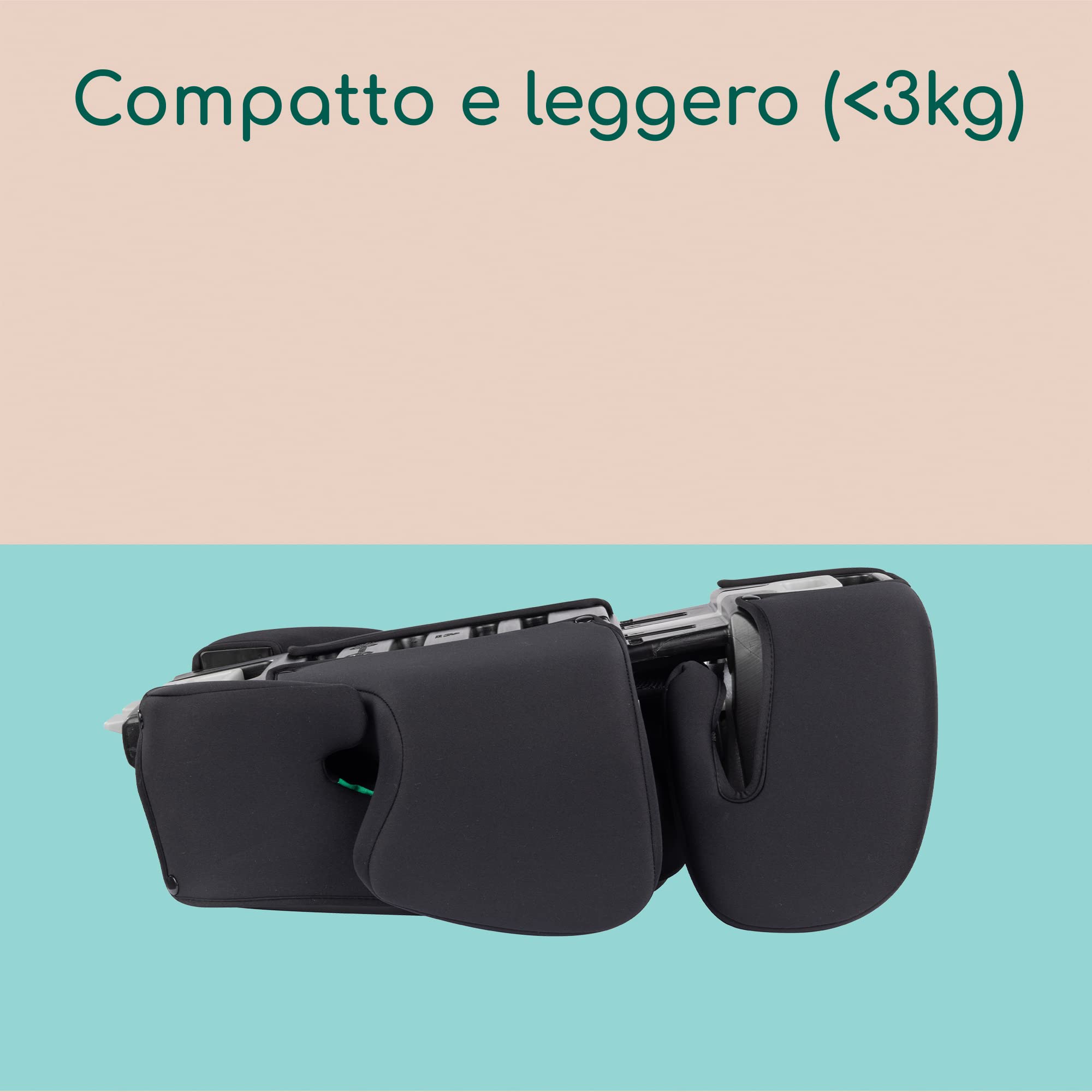 Bebeconfort Road Safe i-Size Seggiolino Auto, Gruppo 2/3 (15-36 kg), per bambini 3 - 12 anni. 100-150 cm, Seggiolino Auto Pieghevole Portatile da Viaggio, Regolabile in Altezza, Full Black