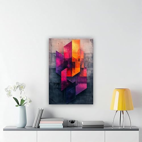 Miniatura 6 de Vibrant Retro-Futuristic Botanical Art Print  Complex Geometric Cyber Nature Design  Home Decor Poster Print Decorative Painting Canvas Wall Art