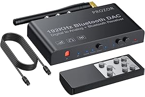 PROZOR Bluetooth DAC Converter with 3.5mm Jack for Home Audio Systems