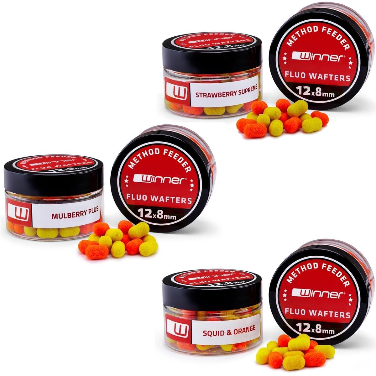 Tandem Baits Method Feeder Fluo Wafters 20g Flavor Mix Fruit Carp Bait Carp Fishing Bait for Big Fish Fishing Carp Accessories for Professionals & Hobby Anglers 3 pcs