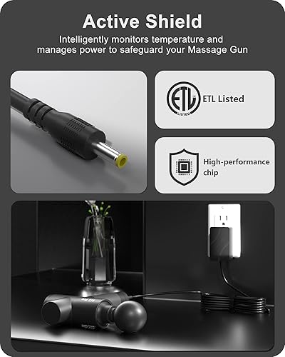 Miniatura 6 de VHBW 5.9Ft Charger Replacement for Opove M3 Pro Massage Gun Charger Compatible with Opove G3 Pro Massage Power Cord