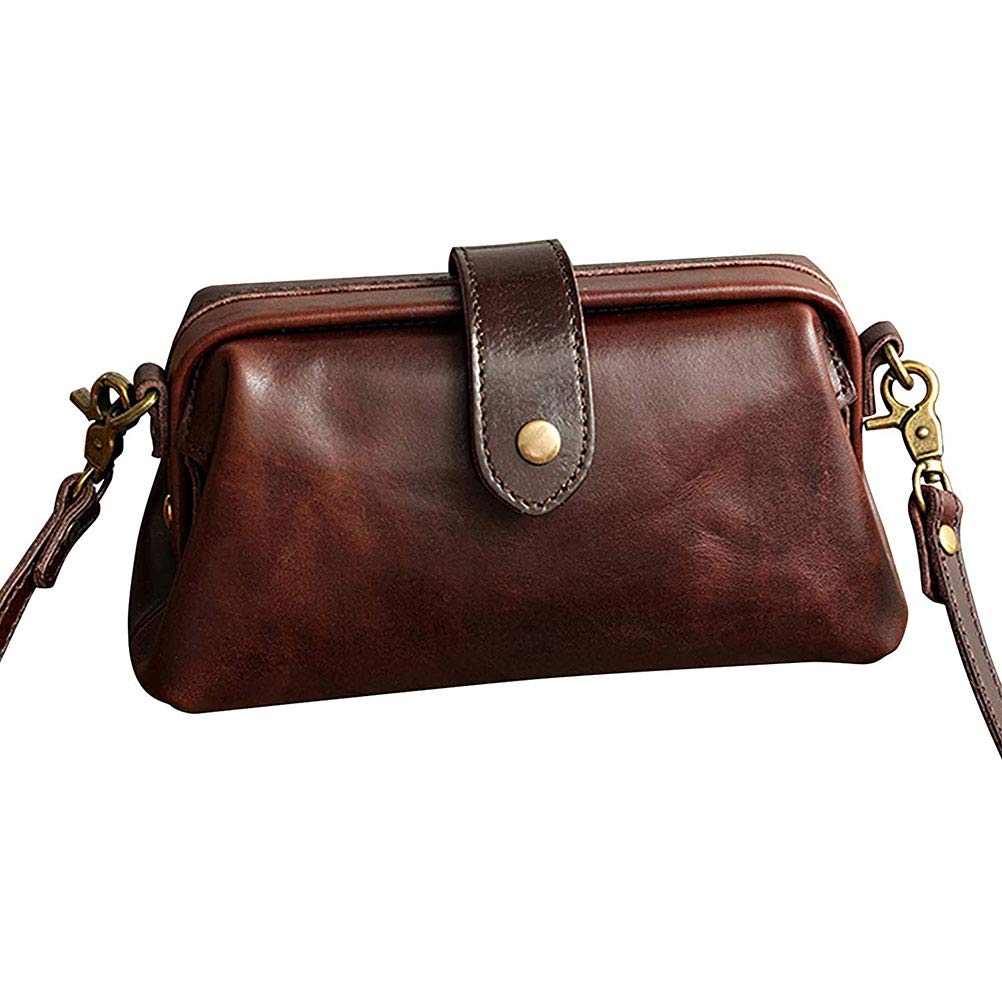 Retro handgefertigte Arzt-Tasche, Umhängetasche Damen, Vintage-Stil, Leder, Umhängetasche