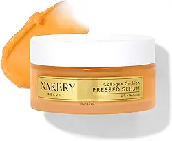 Nakery Soro prensado com almofada de colágeno, creme facial antienvelhecimento e soro hidratante com retinol e peptídeos, creme de aperto da pele para rugas e estrias, suaviza a textura, feito nos EUA