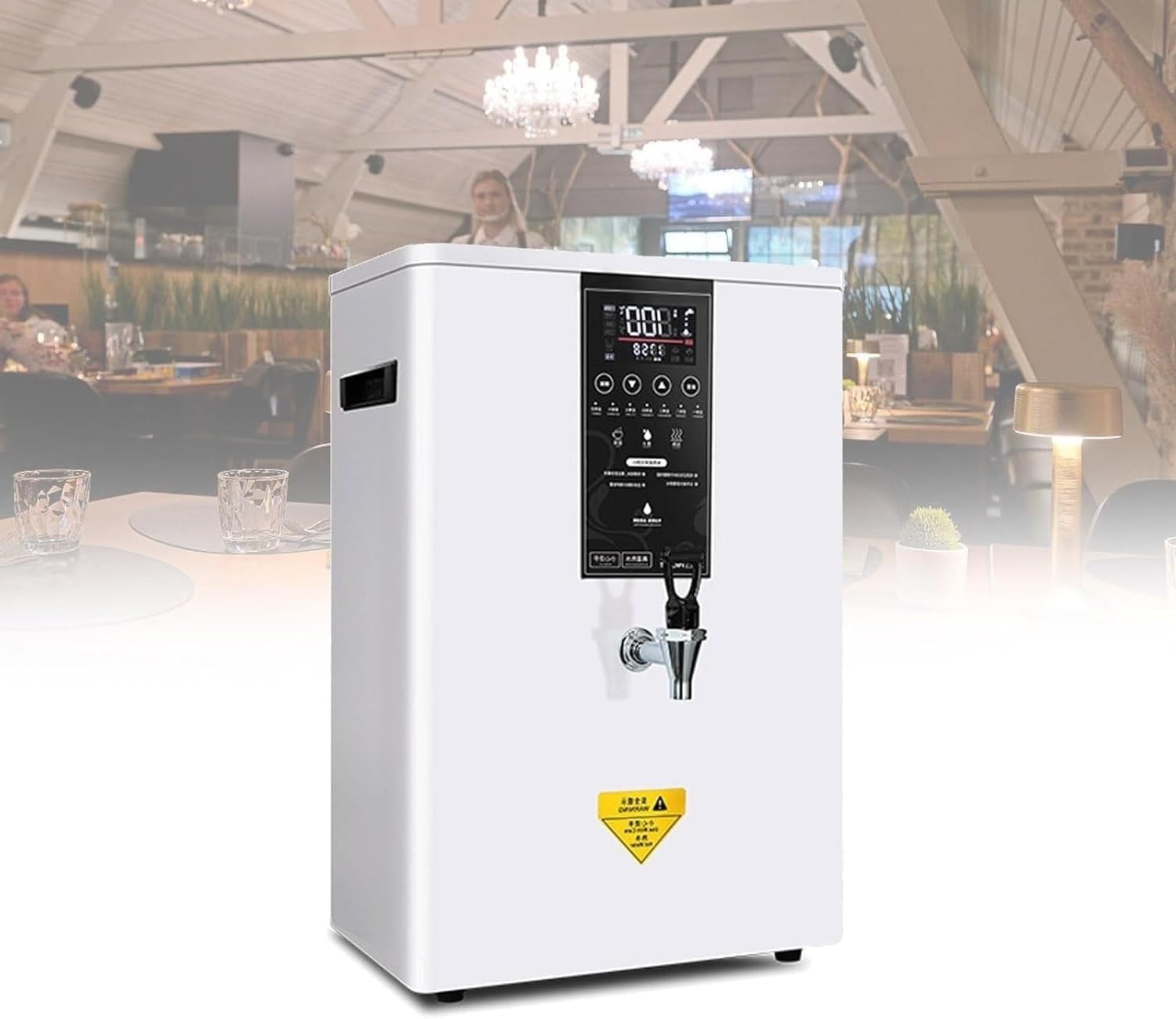 Electric Instant Hot Water Dispenser, Commercial Hot Water Dispenser Step-Heating Boiling Water Machine Wall-Mounted Tea Coffee Kettle Combination Water Boilers for Home Office,Black-50L/H
