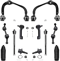 Vista 110 de Detroit Axle - Kit de suspensión completo de 12 unidades para Dodge Ram 1500 4x4 solamente - 2 brazos de control superiores y rótulas, 2 rótulas