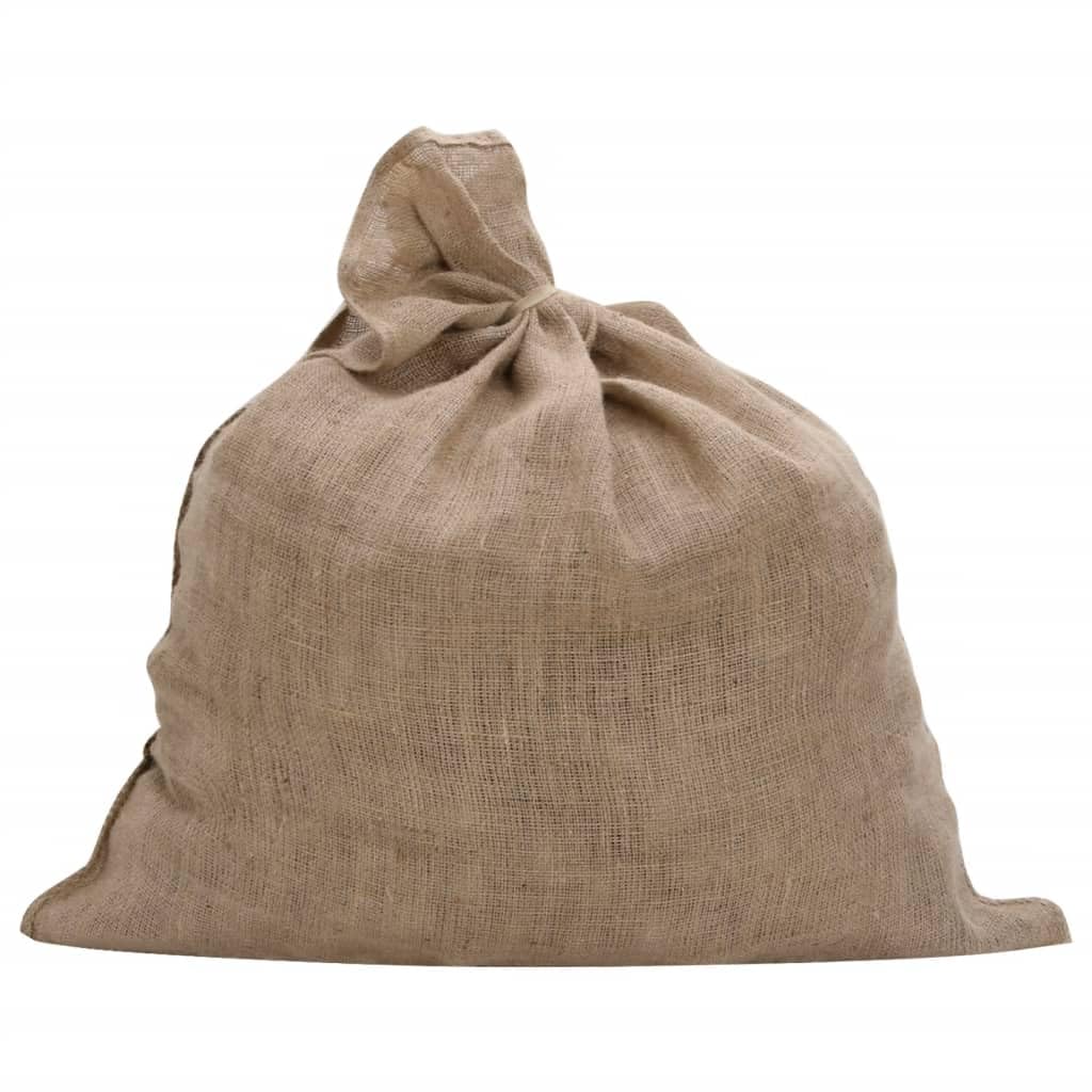 Juego de 5 sacos de yute de 100 x 110 cm, robusto saco de yute para guardar tubérculos, residuos de jardín y funda protectora para plantas, color marrón