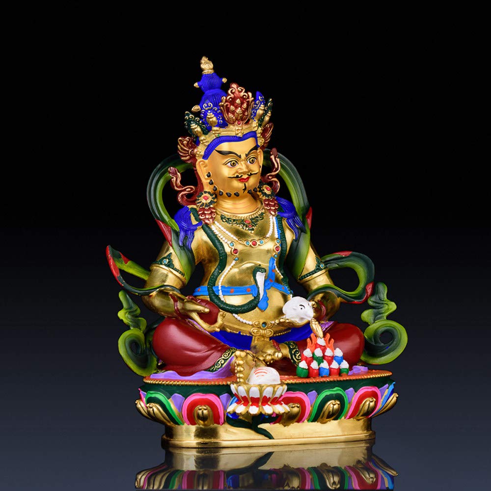 Amazon.co.jp: カラフルな純粋な黄色の銅の黄金の仏像、チベット仏教の