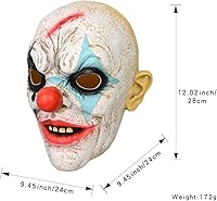 Vista 4 de Máscara de látex de demonio horrible para Halloween, payaso aterrador, accesorios de cosplay de payaso aterrador, máscara de zombi de llama