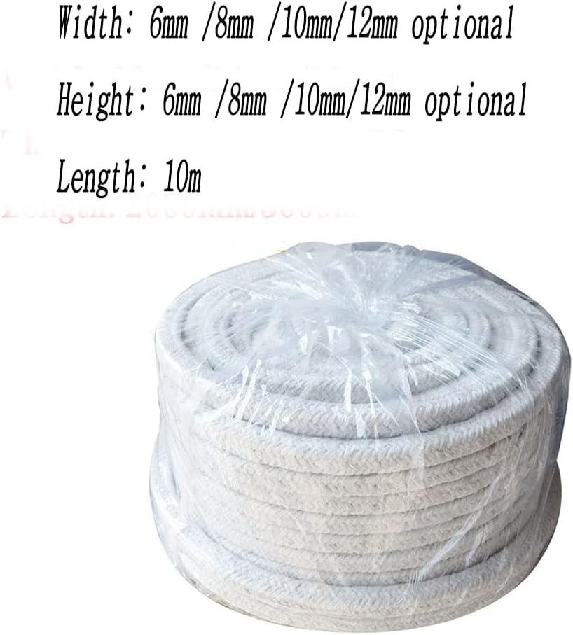 Ceramic Fiber Rope, Heater Door Gasket - Stove Boiler Oven Door Seal,10mm*10mm*10m